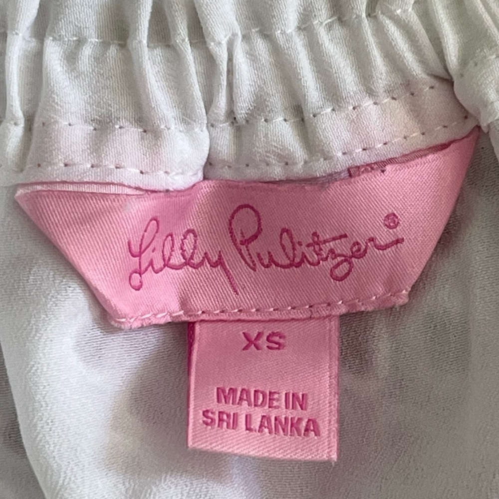 Lilly Pulitzer Lillette Top Resort White Eyelet Crinkle Chiffon Cottagecore XS - Picture 11 of 16
